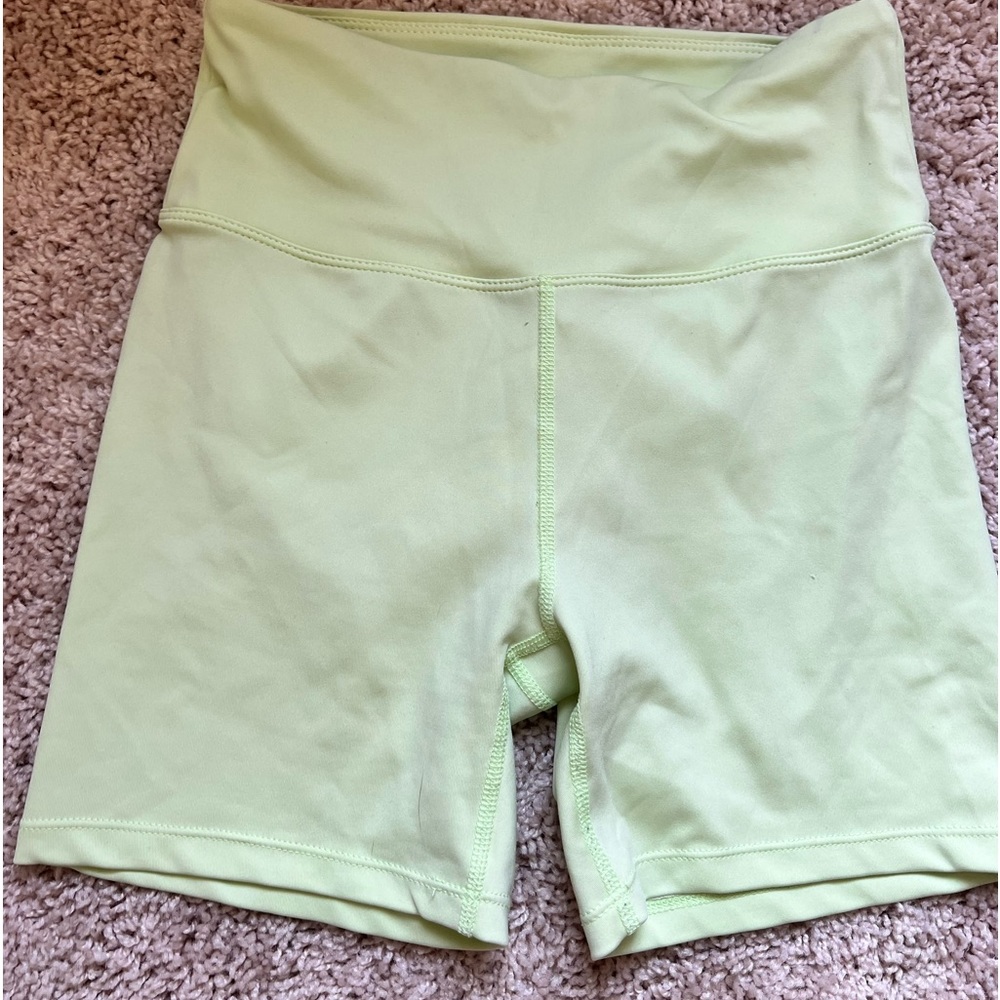 women’s neon green/yellow biker shorts